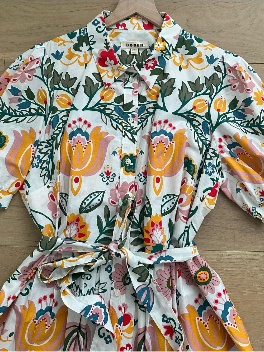 Boden Alexa Maxi Shirt Dress in Ivory Tulip Fusion. Size 16/18 - Picture 4 of 14